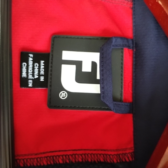 Footjoy Red White Blue 1/2 Zip Golf Sports Shirt SZ XL Comfy Colorful Active - Picture 7 of 11